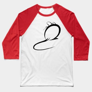 Japanese Sumi E Calligraphy Animal Mouse Baseball T-Shirt